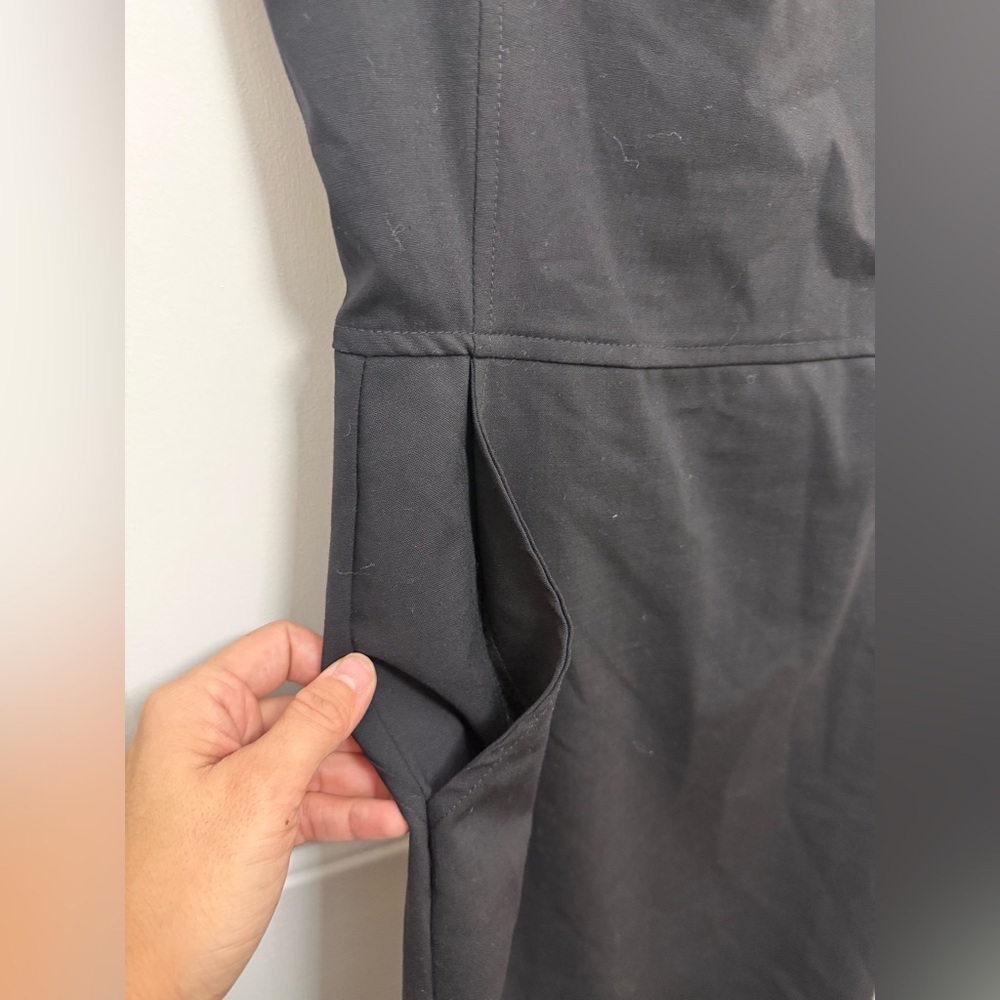 Chelsea28 Black Sheath Wool Blend Knee Length Dress Size 2 Pockets Office - Picture 4 of 9